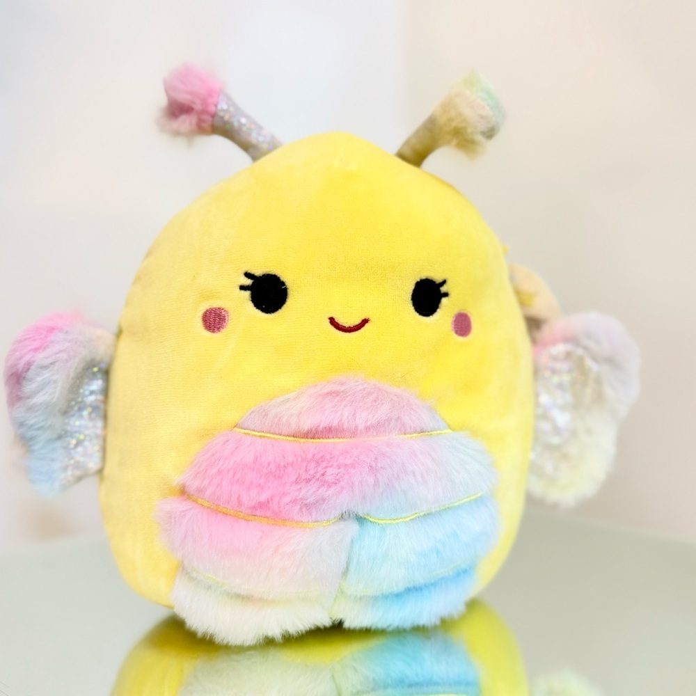 🌾 7.5” Squishmallows Nixie the Butterfly Yellow Plush‎ with Pastel Accents